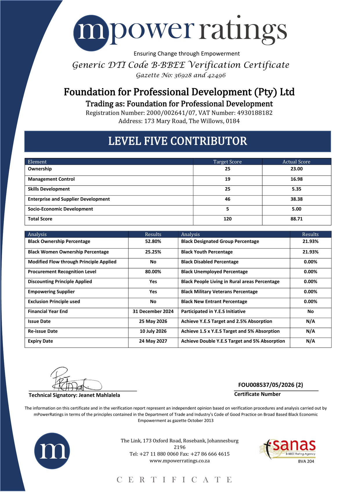 B-BBEE Certificate
